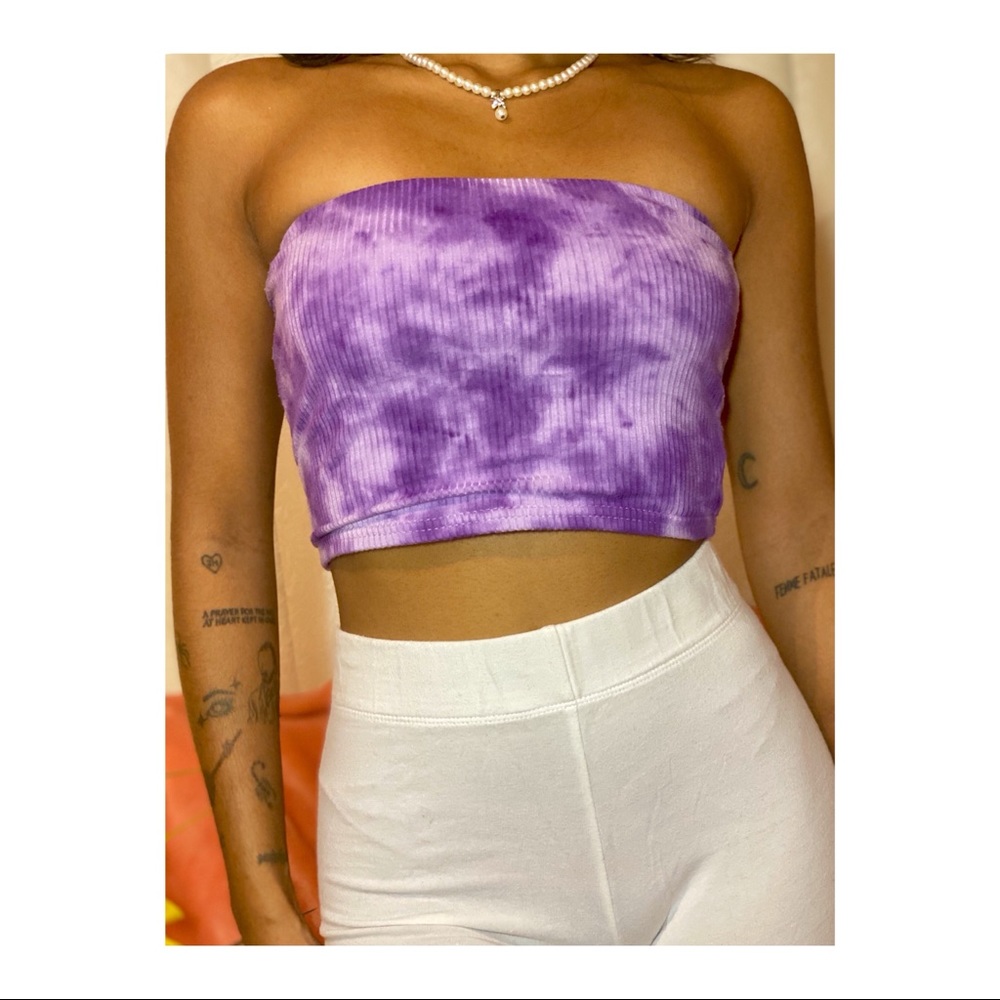 Purple Reign Tie-Dye Tube Crop Top